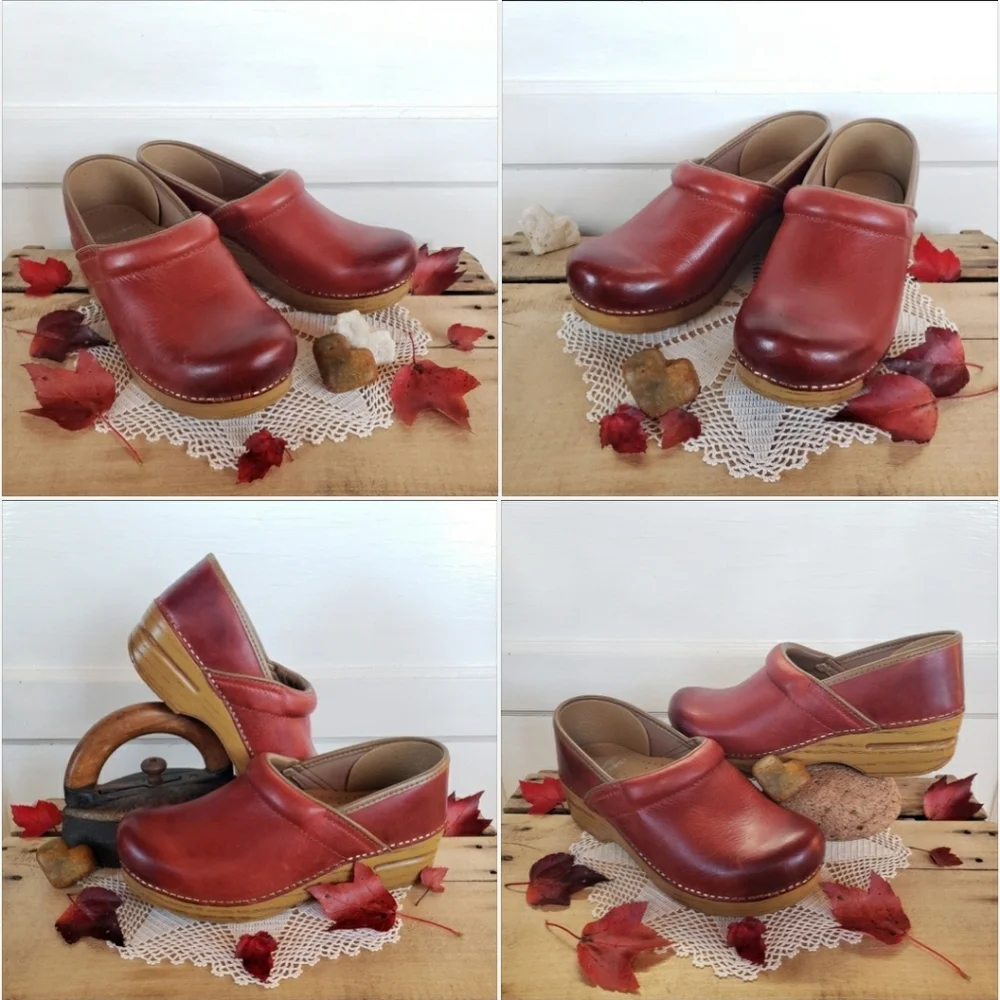 ⚘AvaiLable⚘inQuire pLease⚘Rustic Red Dansko Honey Pro Clog Burnished 37 38 39 40 - Picture 2 of 7